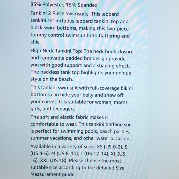 NWT High Neck Tankini with Bottoms Built in Bra Clasp Closure bathing swim suit - Picture 7 of 11